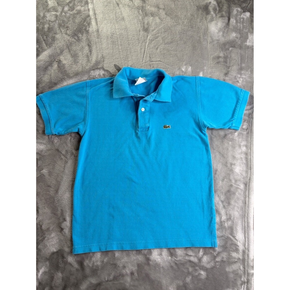 Lacoste Classic Fit Piqué Polo Boys Size 4 Blue Two-button Placket
